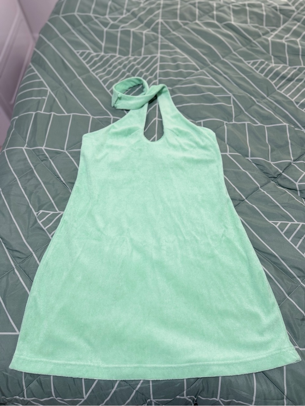 Fabletics Seafoam Halter Terry Dress